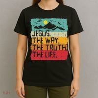 Christian Jesus The Way Truth Life Retro Bible Women T-Shirt thumb 4