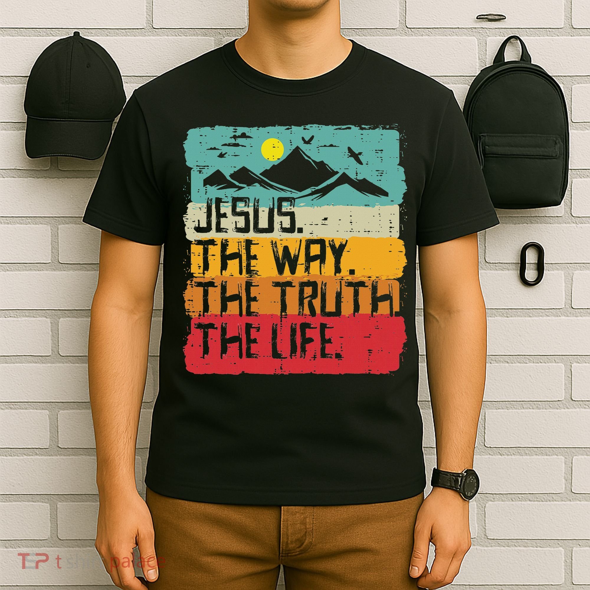Christian Jesus The Way Truth Life Retro Bible Women T-Shirt
