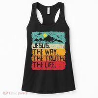 Christian Jesus The Way Truth Life Retro Bible Women Women's Tank Top thumb 0