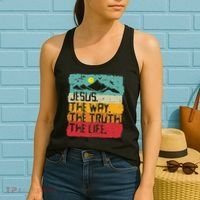 Christian Jesus The Way Truth Life Retro Bible Women Women's Tank Top thumb 2