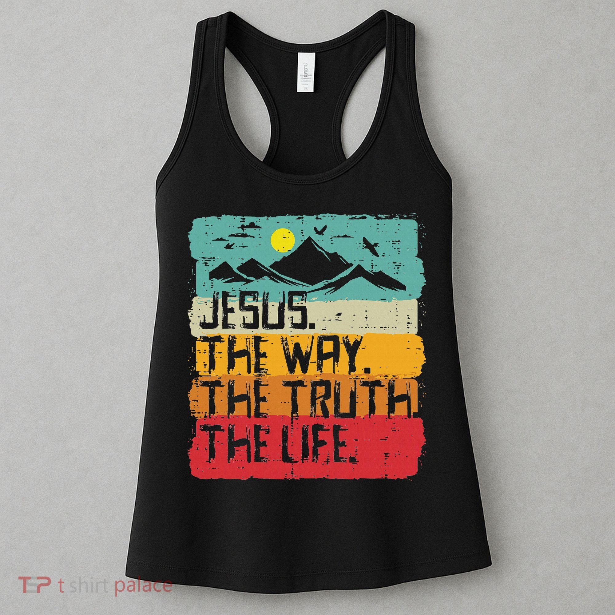 Christian Jesus The Way Truth Life Retro Bible Women Women's Tank Top