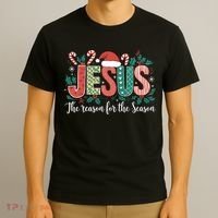 Christian Jesus The Reason Xmas Holiday Season Christmas T-Shirt thumb 3