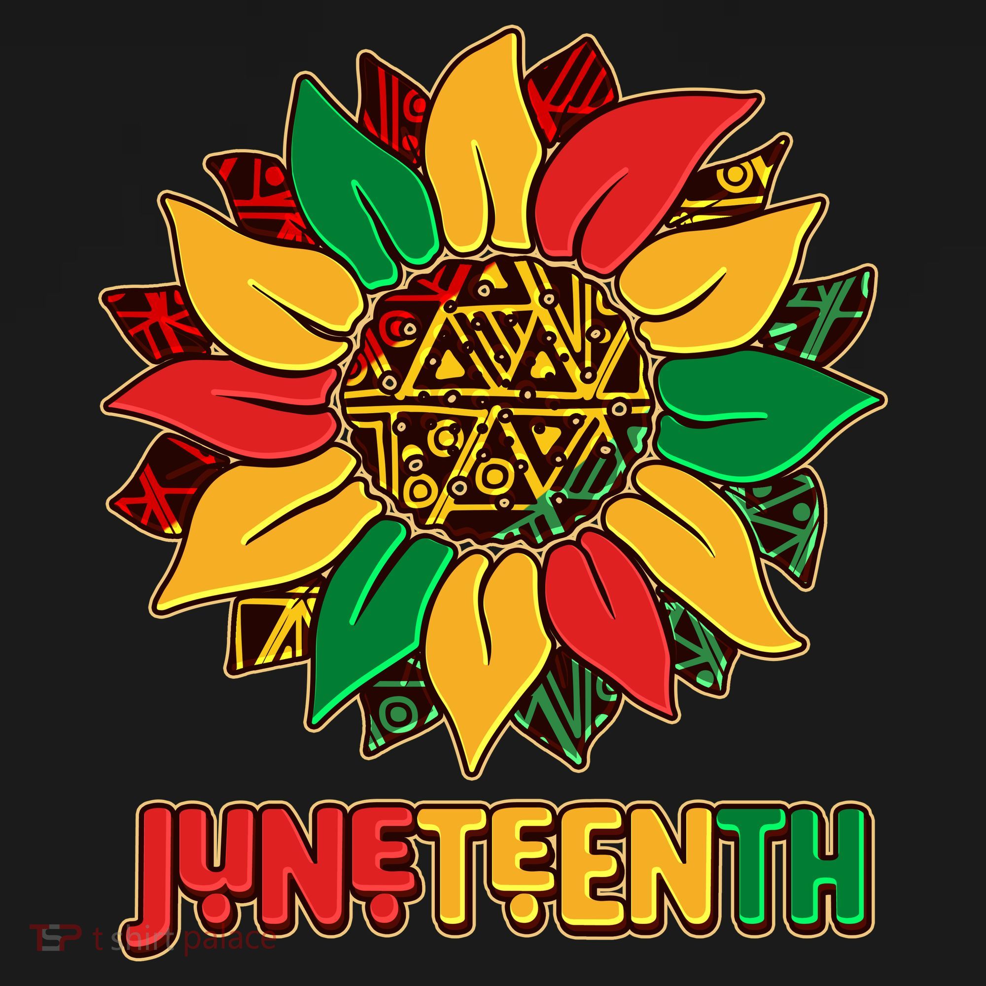 Celebrate Juneteenth Traditional African Pattern Sunflower Doggie Tank