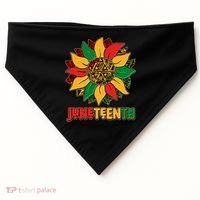 Celebrate Juneteenth Traditional African Pattern Sunflower USA-Made Doggie Bandana thumb 0