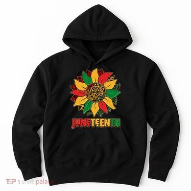 Celebrate Juneteenth Traditional African Pattern Sunflower Hoodie