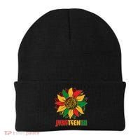 Celebrate Juneteenth Traditional African Pattern Sunflower Beanie thumb 0
