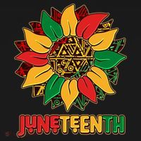 Celebrate Juneteenth Traditional African Pattern Sunflower Coaster thumb 2