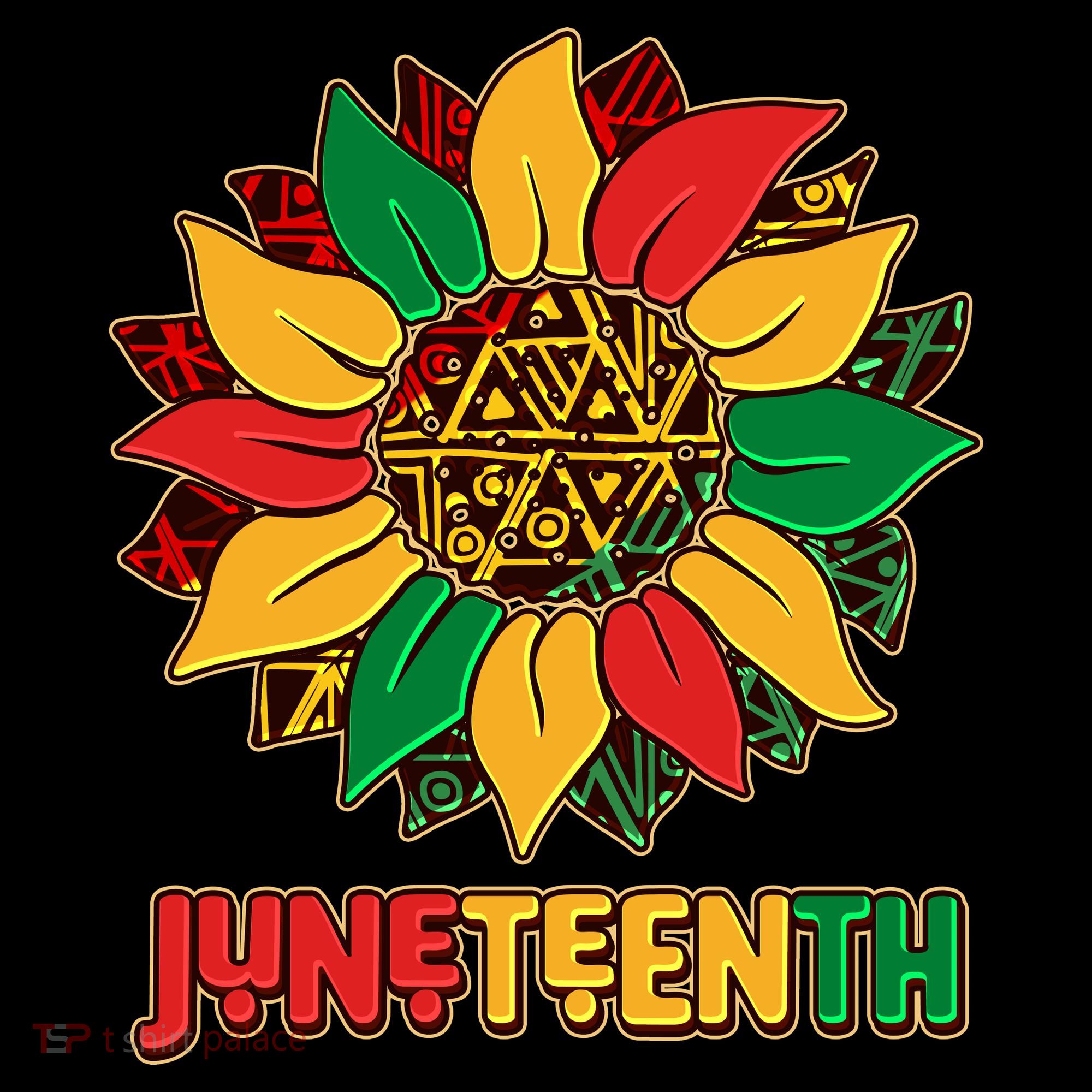 Celebrate Juneteenth Traditional African Pattern Sunflower Women's Hoodie