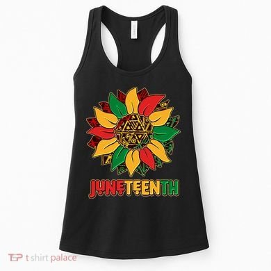 Celebrate Juneteenth Traditional African Pattern Sunflower Women's Tank Top