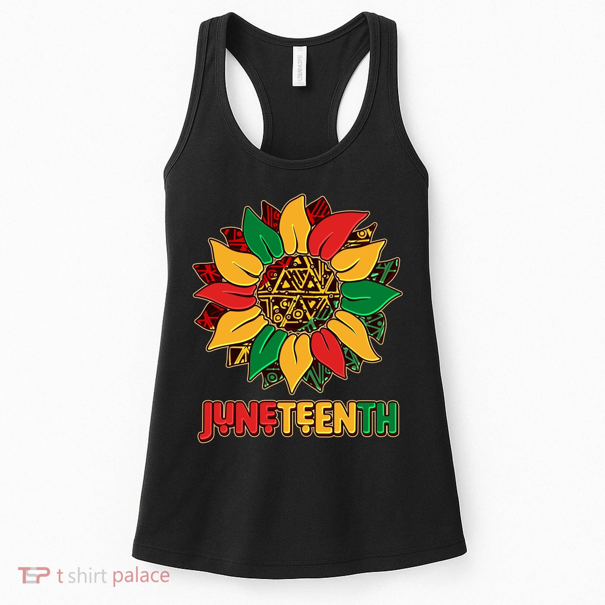 Celebrate Juneteenth Traditional African Pattern Sunflower Women's Tank Top