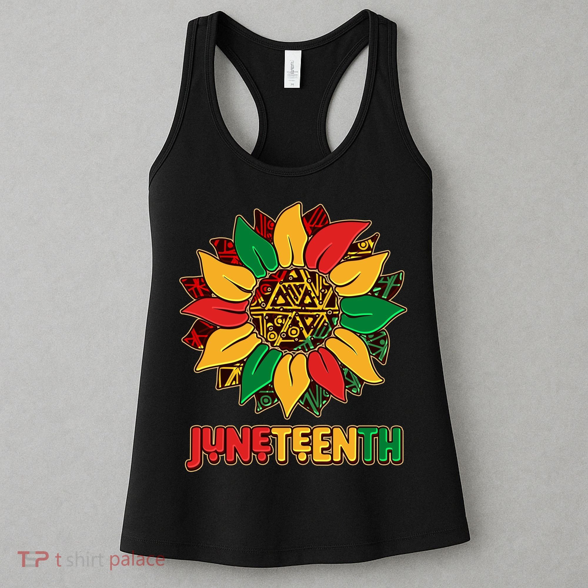 Celebrate Juneteenth Traditional African Pattern Sunflower Women's Tank Top