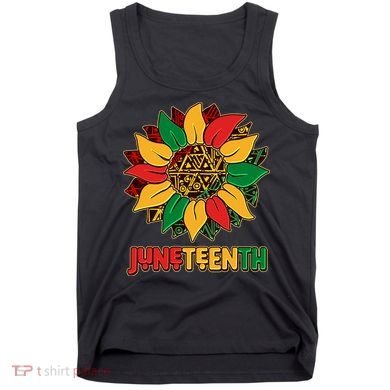 Celebrate Juneteenth Traditional African Pattern Sunflower Tank Top