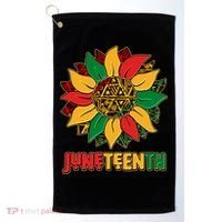 Celebrate Juneteenth Traditional African Pattern Sunflower Golf Towel thumb 0