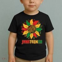 Celebrate Juneteenth Traditional African Pattern Sunflower Toddler T-Shirt thumb 2