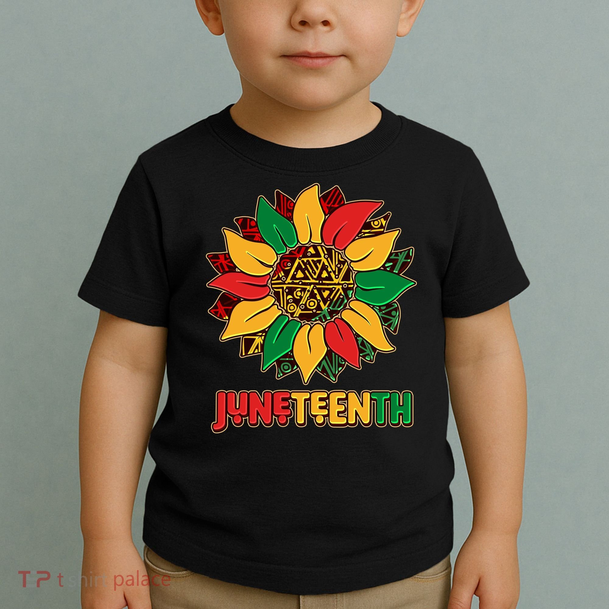 Celebrate Juneteenth Traditional African Pattern Sunflower Toddler T-Shirt