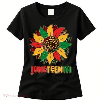 Celebrate Juneteenth Traditional African Pattern Sunflower Women's T-Shirt