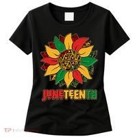 Celebrate Juneteenth Traditional African Pattern Sunflower Women's T-Shirt thumb 0