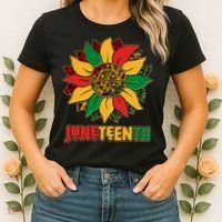 Celebrate Juneteenth Traditional African Pattern Sunflower Women's T-Shirt thumb 2
