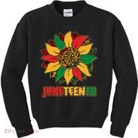 Celebrate Juneteenth Traditional African Pattern Sunflower Kids Sweatshirt thumb 0
