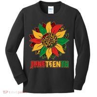Celebrate Juneteenth Traditional African Pattern Sunflower Kids Long Sleeve Shirt thumb 0