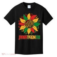 Celebrate Juneteenth Traditional African Pattern Sunflower Kids T-Shirt thumb 0
