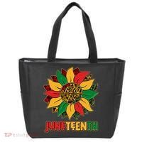 Celebrate Juneteenth Traditional African Pattern Sunflower Tote Bag thumb 0