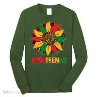 Celebrate Juneteenth Traditional African Pattern Sunflower Long Sleeve Shirt thumb 0