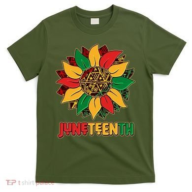 Celebrate Juneteenth Traditional African Pattern Sunflower T-Shirt