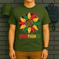 Celebrate Juneteenth Traditional African Pattern Sunflower T-Shirt thumb 6