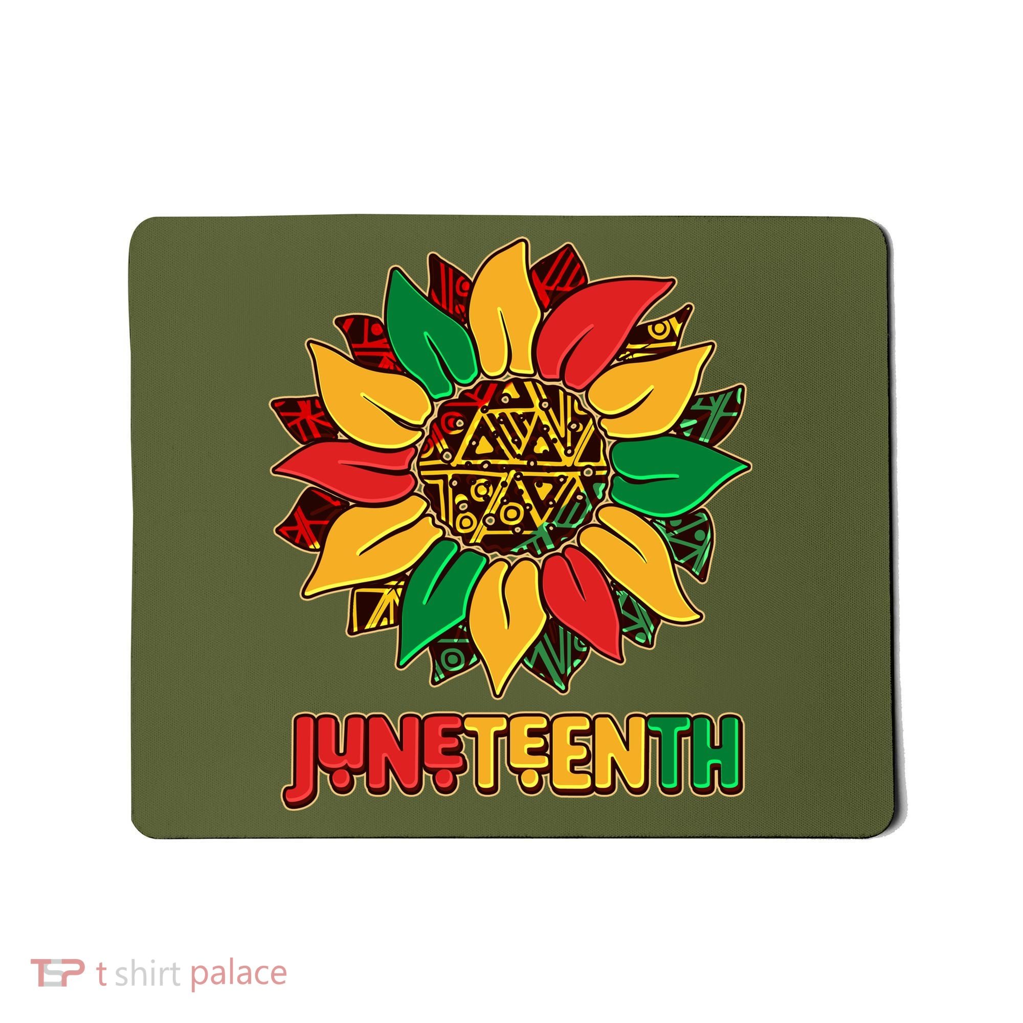 Celebrate Juneteenth Traditional African Pattern Sunflower Mousepad