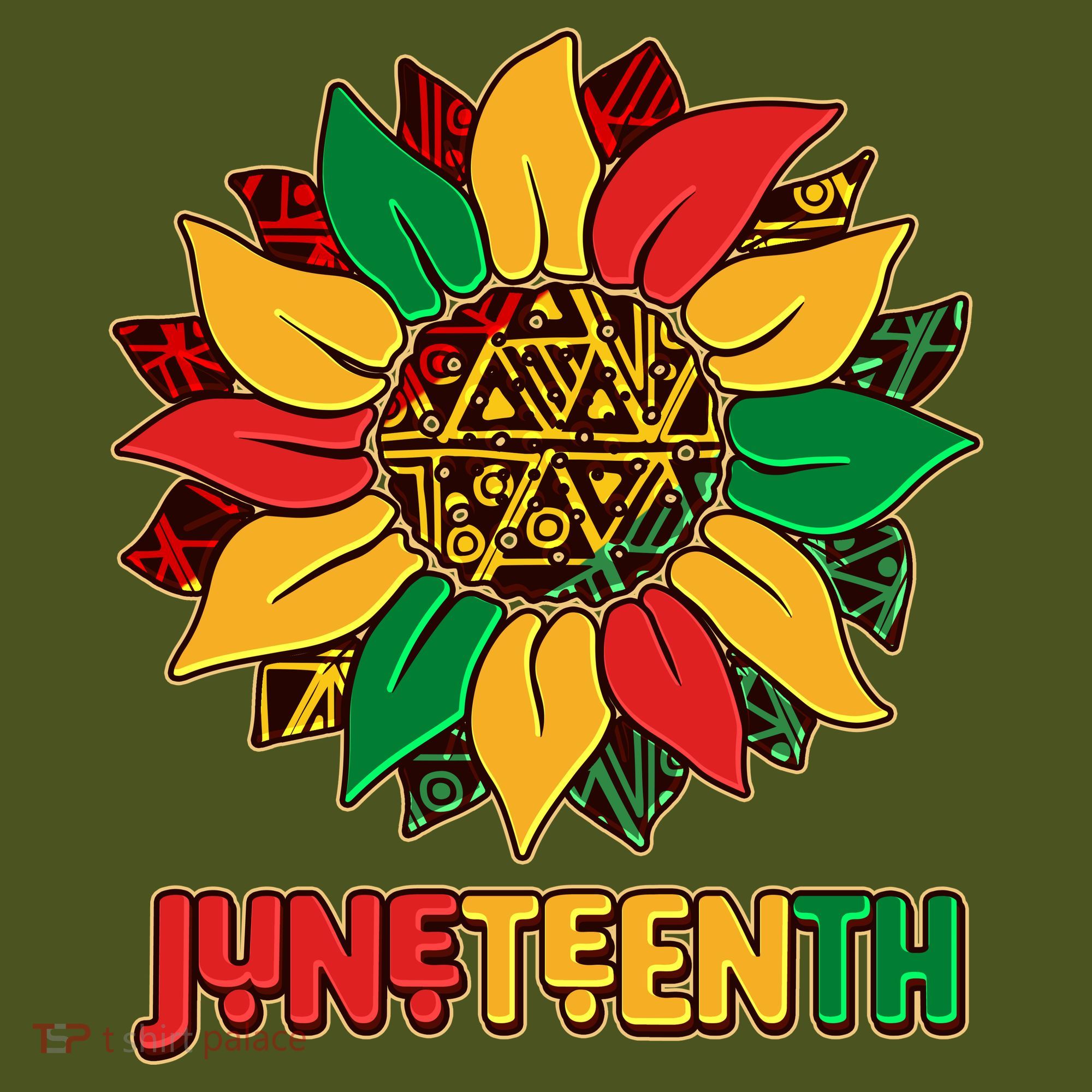 Celebrate Juneteenth Traditional African Pattern Sunflower Mousepad