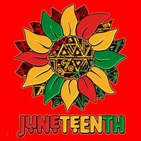 Celebrate Juneteenth Traditional African Pattern Sunflower Santa Hat thumb 1