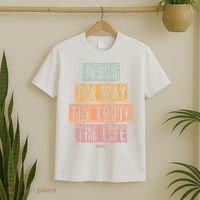 Christian Jesus The Way Truth Life T-Shirt thumb 2