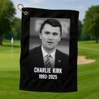 Charlie Kirk 1993-2025 Photograph Golf Towel thumb 1