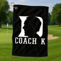 Coach K 1k Wins Basketball Golf Towel thumb 1