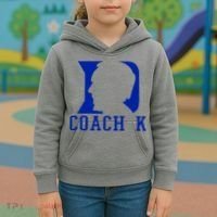 Coach K 1k Wins Basketball Kids Hoodie thumb 3