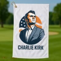 Charlie Kirk 3d Heroic  Golf Towel thumb 1