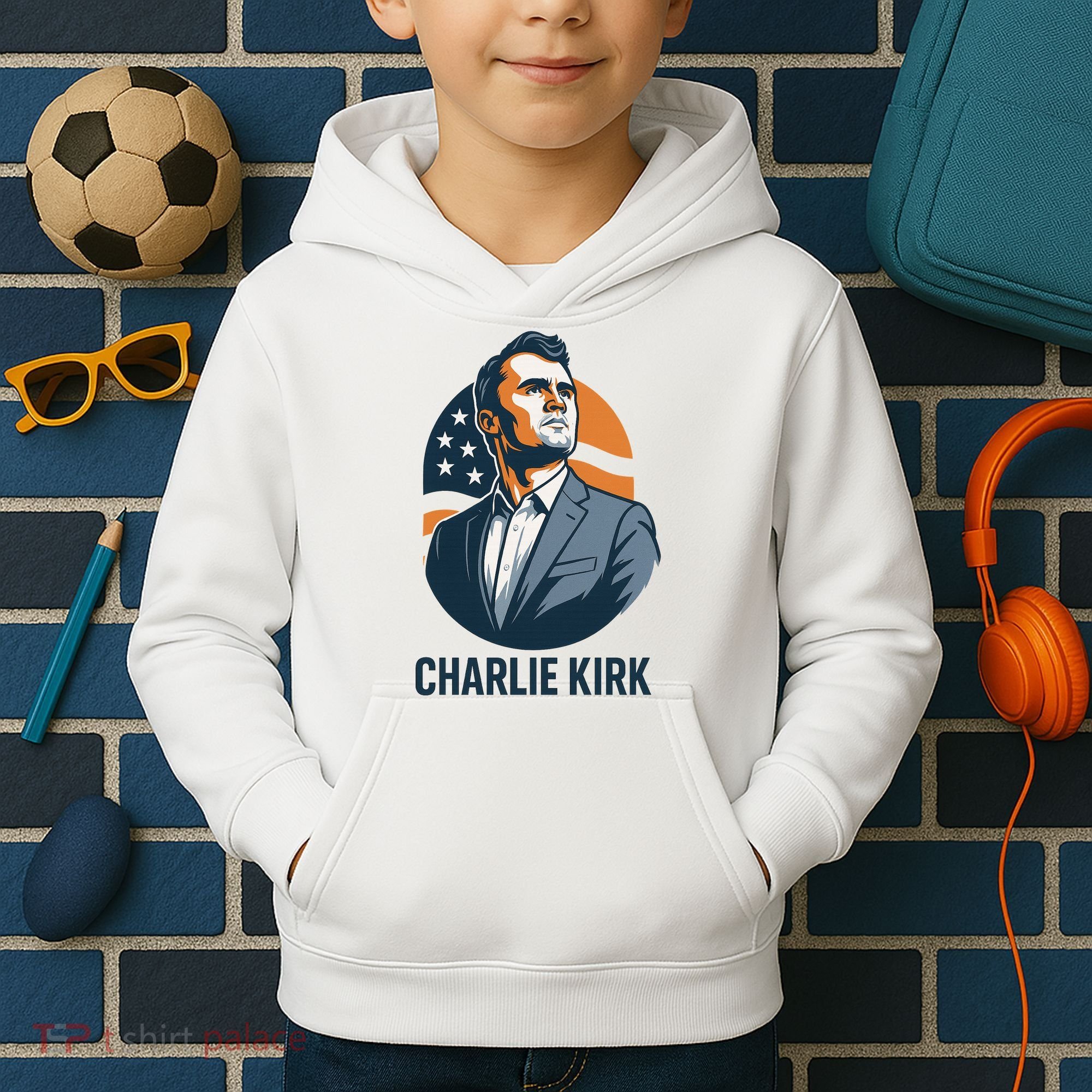 Charlie Kirk 3d Heroic  Kids Hoodie