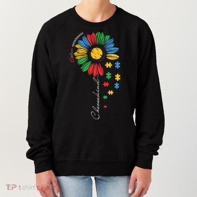 Choose Kind Autism Awareness Sunflower Puzzle Gift Women's Sweatshirt