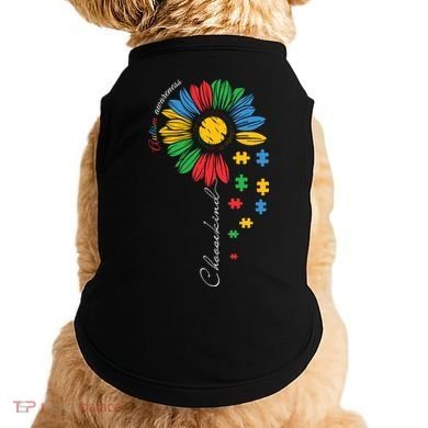 Choose Kind Autism Awareness Sunflower Puzzle Gift Doggie Tank