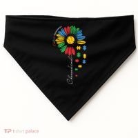 Choose Kind Autism Awareness Sunflower Puzzle Gift USA-Made Doggie Bandana thumb 0