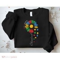 Choose Kind Autism Awareness Sunflower Puzzle Gift Sweatshirt thumb 2