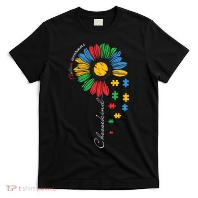 Choose Kind Autism Awareness Sunflower Puzzle Gift T-Shirt