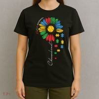 Choose Kind Autism Awareness Sunflower Puzzle Gift T-Shirt thumb 4