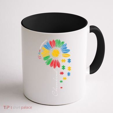 Choose Kind Autism Awareness Sunflower Puzzle Gift Coffee Mug back