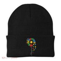 Choose Kind Autism Awareness Sunflower Puzzle Gift Beanie thumb 0