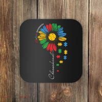 Choose Kind Autism Awareness Sunflower Puzzle Gift Coaster thumb 0