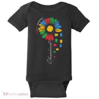Choose Kind Autism Awareness Sunflower Puzzle Gift Baby Bodysuit