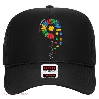 Choose Kind Autism Awareness Sunflower Puzzle Gift Hat