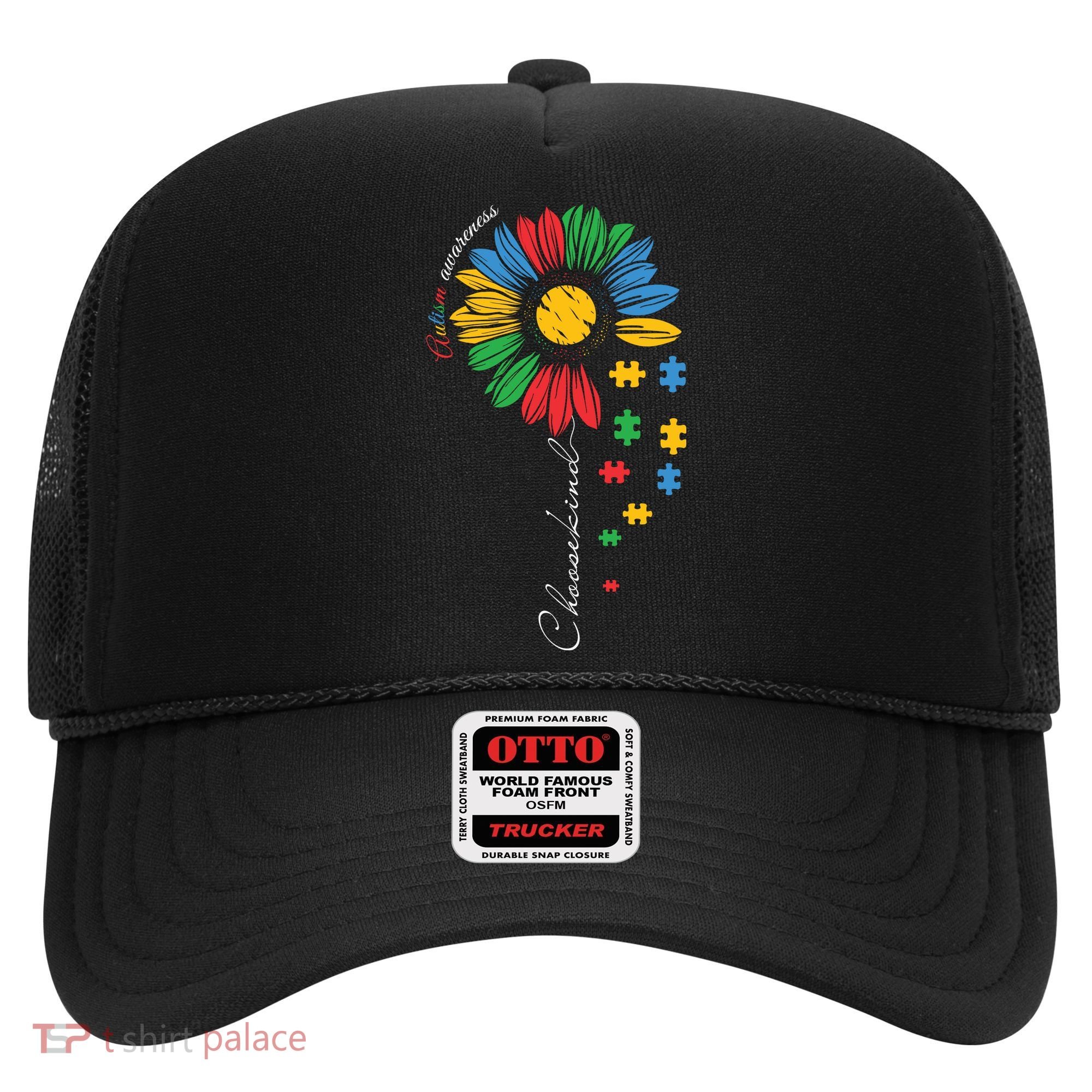 Choose Kind Autism Awareness Sunflower Puzzle Gift Hat